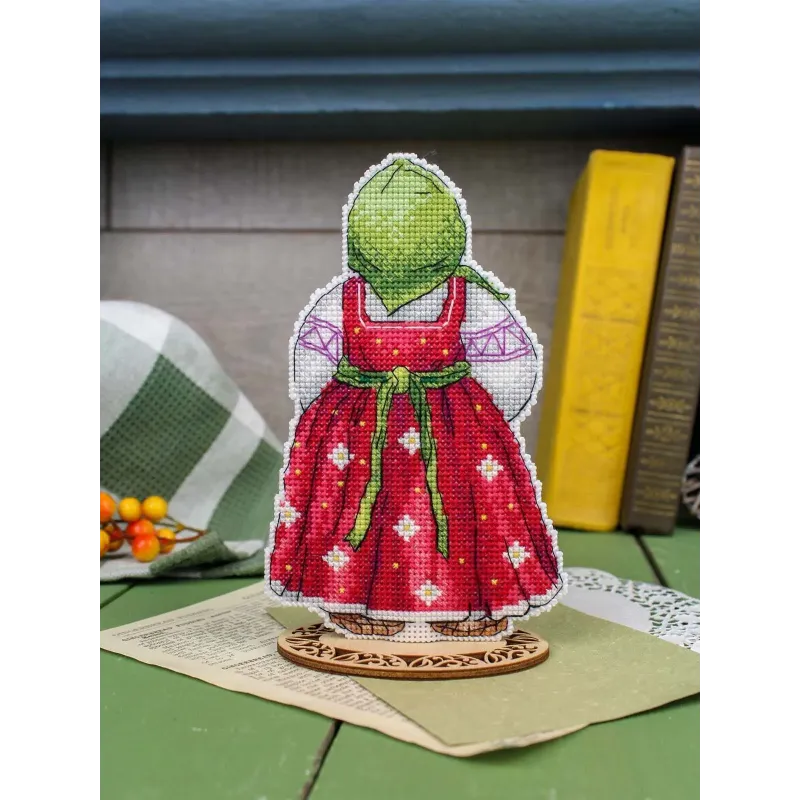 Ristinuke komplektas "Močiutė su Velykų pyragu" 16*10 cm SR-1354