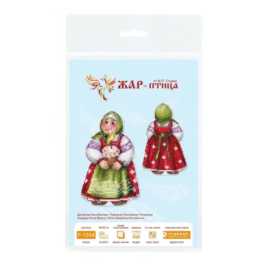 Ristinuke komplektas "Močiutė su Velykų pyragu" 16*10 cm SR-1354