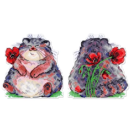 Cross stitch kit "Poppy lover" 10*9 cm SR-1351