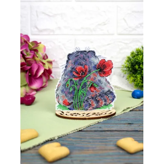 Cross stitch kit "Poppy lover" 10*9 cm SR-1351