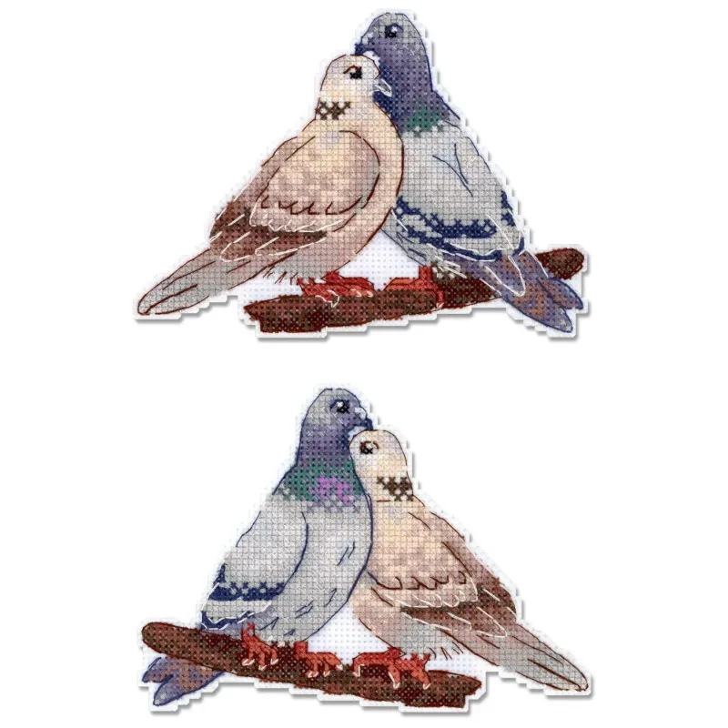 Cross stitch kit "Dove and turtledove" 10*14 cm SR-1338