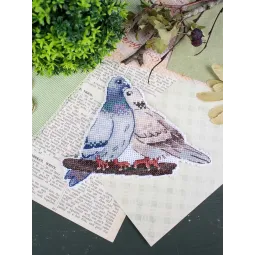 Cross stitch kit "Dove and turtledove" 10*14 cm SR-1338