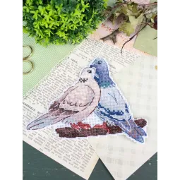 Cross stitch kit "Dove and turtledove" 10*14 cm SR-1338