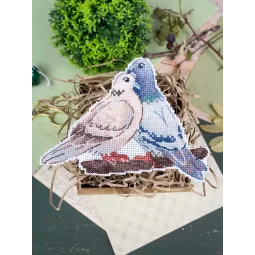 Cross stitch kit "Dove and turtledove" 10*14 cm SR-1338