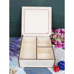 Cross-stich on wooden base "Box. Poppies" 7*20*20 cm SO-164