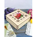 Cross-stich on wooden base "Box. Poppies" 7*20*20 cm SO-164