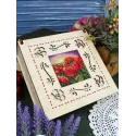 Point de croix sur base en bois "Boîte. Coquelicots" 7*20*20 cm SO-164