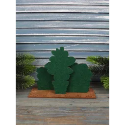 Cross-stich on wooden base"Succulent garden" 14*20*7 cm SO-160