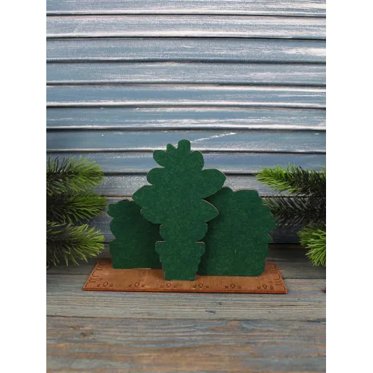 Point de croix sur base en bois "Jardin de succulentes" 14*20*7 cm SO-160