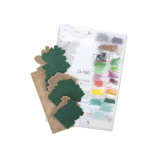 Point de croix sur base en bois "Jardin de succulentes" 14*20*7 cm SO-160