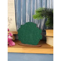 Cross-stich on wooden base"Primroses in a pot" 10*12*5 cm SO-159