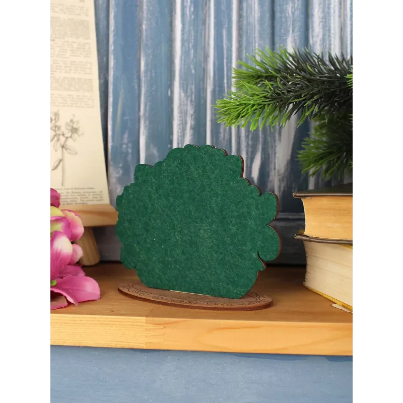 Point de croix sur base en bois "Primevères en pot" 10*12*5 cm SO-159