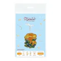 Cross-stich on wooden base "Christmas tree decoration. Chanterelle mush" 8*6 cm SO-148