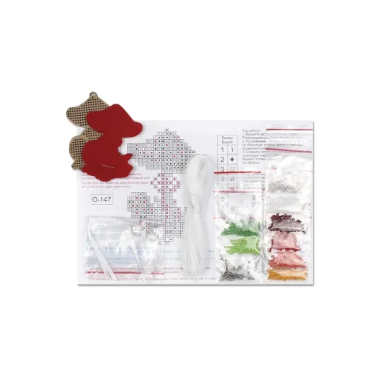 Kreuzstich auf Holzbasis "Weihnachtsbaumschmuck. Fliege agari" 7*5 cm SO-147