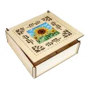 Cross-stich on wooden base"Box. Sunflower" 7*20*20 cm SO-146