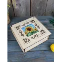 Cross-stich on wooden base"Box. Sunflower" 7*20*20 cm SO-146