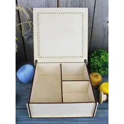 Вышивка на деревянной основе "Шкатулка. Подсолнух" 7*20*20 см SO-146