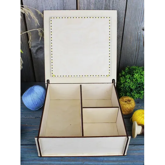 Cross-stich on wooden base"Box. Sunflower" 7*20*20 cm SO-146