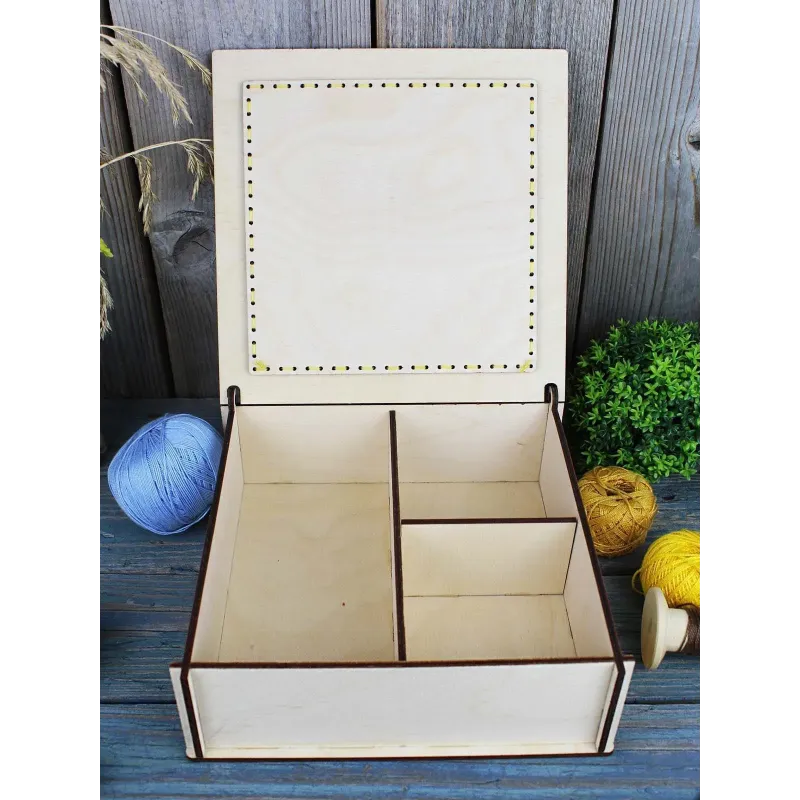 Cross-stich on wooden base"Box. Sunflower" 7*20*20 cm SO-146