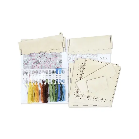 Cross-stich on wooden base"Box. Sunflower" 7*20*20 cm SO-146