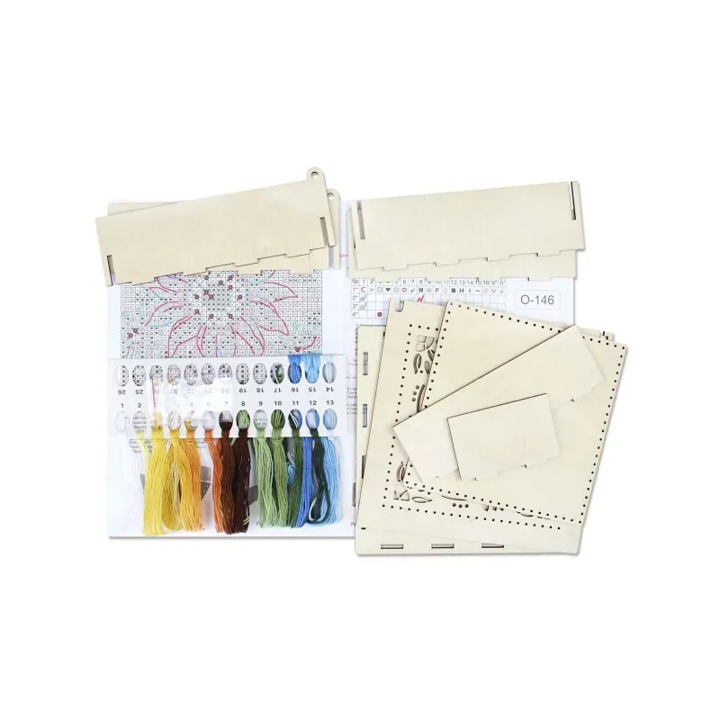 Cross-stich on wooden base"Box. Sunflower" 7*20*20 cm SO-146