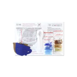 Cross-stich on wooden base"An elegant tea set. A cup" 5*8 cm SO-144