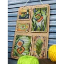 Cross-stich on wooden base "Summer collage" 26*17 cm SO-125
