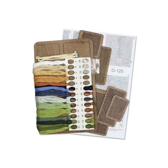 Kreuzstich auf Holzbasis "Sommercollage" 26*17 cm SO-125