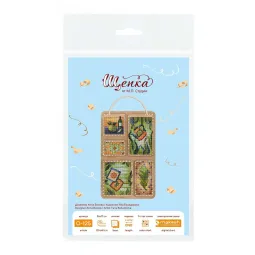 Вышивка крестом на деревянной основе "Летний коллаж" 26*17 см SO-125