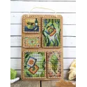 Cross-stich on wooden base "Summer collage" 26*17 cm SO-125