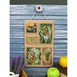 Cross-stich on wooden base "Summer collage" 26*17 cm SO-125