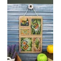 Broderie au point de croix sur base en bois "Collage d'été" 26*17 cm SO-125