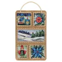 Cross-stich on wooden base "Winter collage" 26*17 cm SO-124