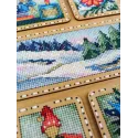 Cross-stich on wooden base "Winter collage" 26*17 cm SO-124