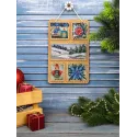 Cross-stich on wooden base "Winter collage" 26*17 cm SO-124