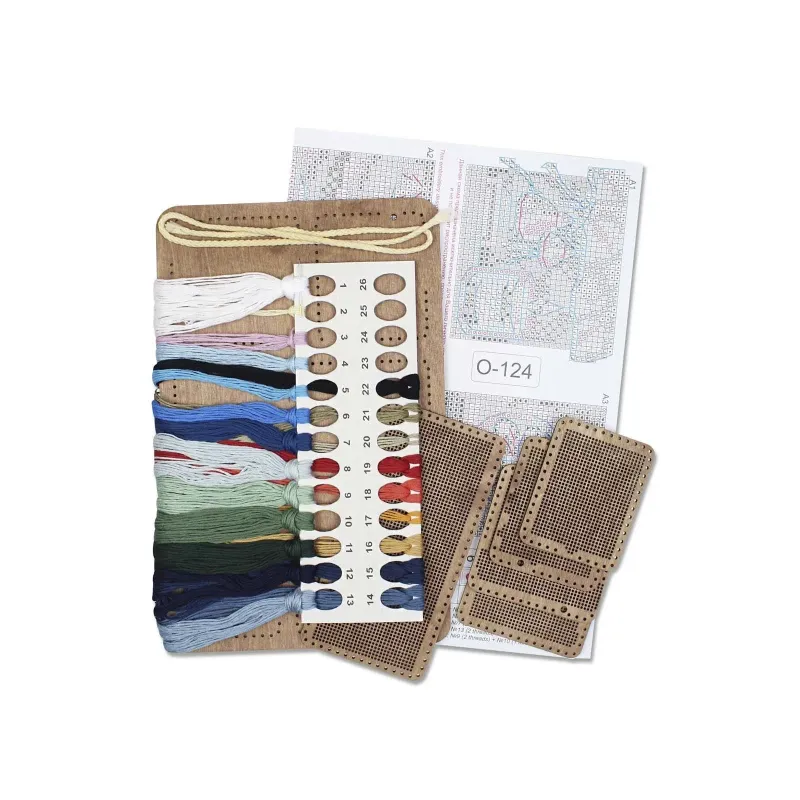 Вышивка крестом на деревянной основе "Зимний коллаж" 26*17 см SO-124