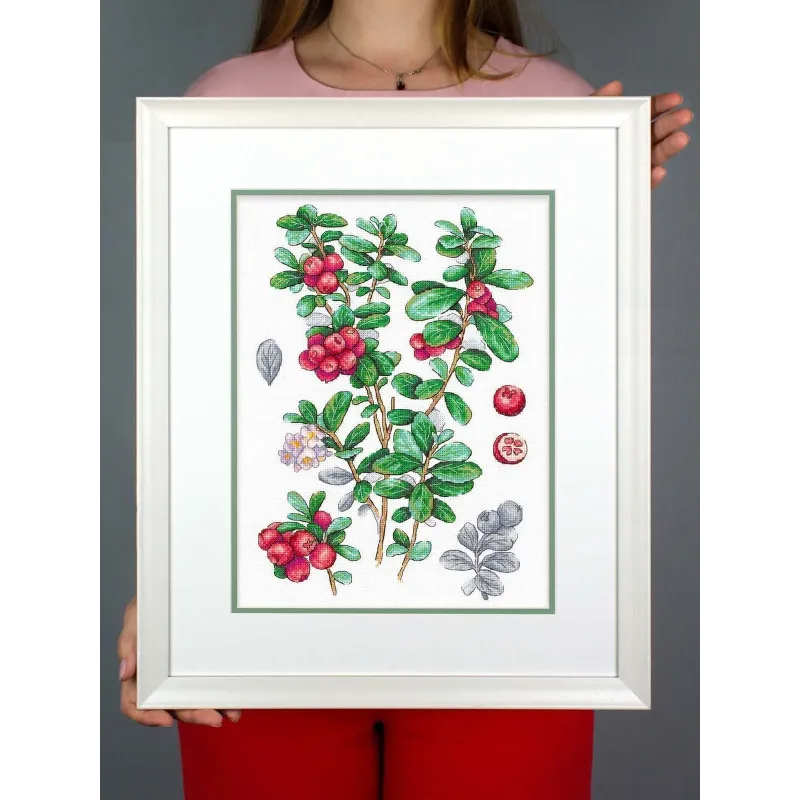 Kryželiu siuvinėjimo rinkinys "Spanguolė" 29*20 cm SNV-928