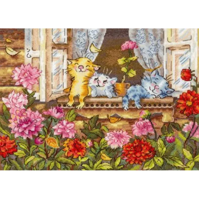 Siuvinėjimo kryželiu rinkinys "Nesirūpinantis vaikystė" 19*25 cm SNV-1017