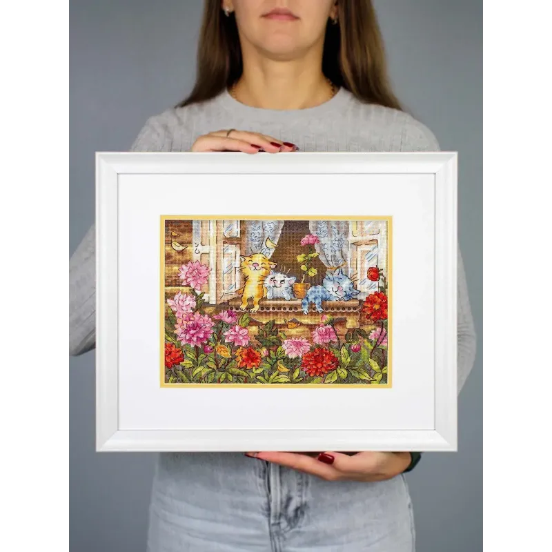 Siuvinėjimo kryželiu rinkinys "Nesirūpinantis vaikystė" 19*25 cm SNV-1017