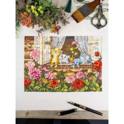 Набор для вышивания крестиком "Беззаботное детство" 19*25 см SNV-1017