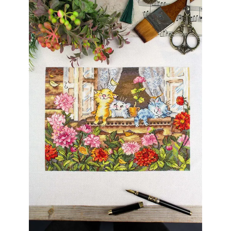 Siuvinėjimo kryželiu rinkinys "Nesirūpinantis vaikystė" 19*25 cm SNV-1017