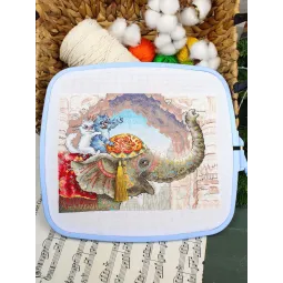 Kreuzstich-Set "Reiten auf einem Elefanten" 25*20 cm SNV-1015