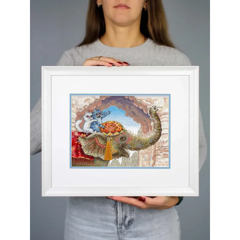 Kreuzstich-Set "Reiten auf einem Elefanten" 25*20 cm SNV-1015