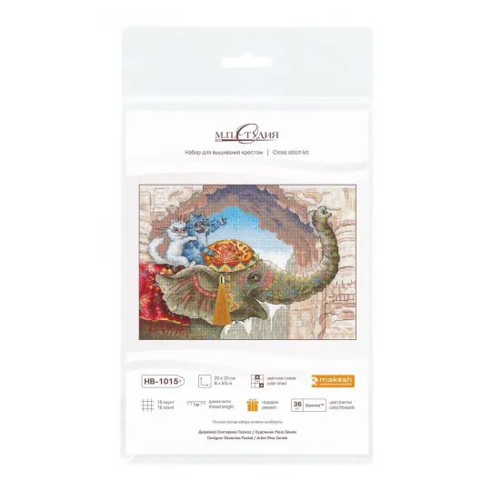 Cross stitch kit "Riding an elephant" 25*20 cm SNV-1015