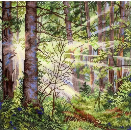 Siuvinėjimo kryželiu rinkinys "Saulėtas miškas" 20*20 cm SNV-1004