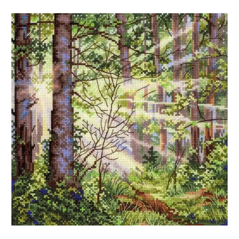 Siuvinėjimo kryželiu rinkinys "Saulėtas miškas" 20*20 cm SNV-1004