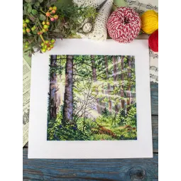 Siuvinėjimo kryželiu rinkinys "Saulėtas miškas" 20*20 cm SNV-1004