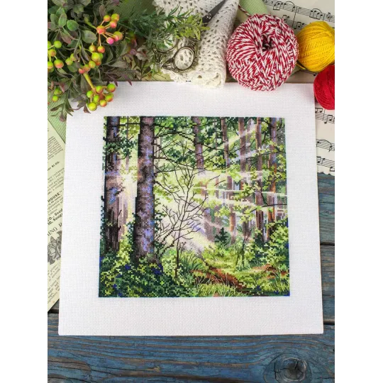 Kit de point de croix "Forêt Ensoleillée" 20*20 cm SNV-1004
