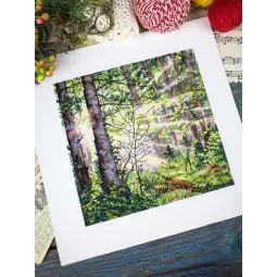 Siuvinėjimo kryželiu rinkinys "Saulėtas miškas" 20*20 cm SNV-1004