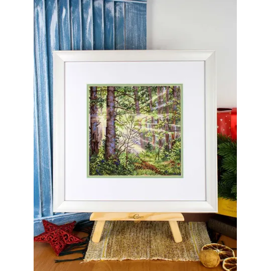 Siuvinėjimo kryželiu rinkinys "Saulėtas miškas" 20*20 cm SNV-1004